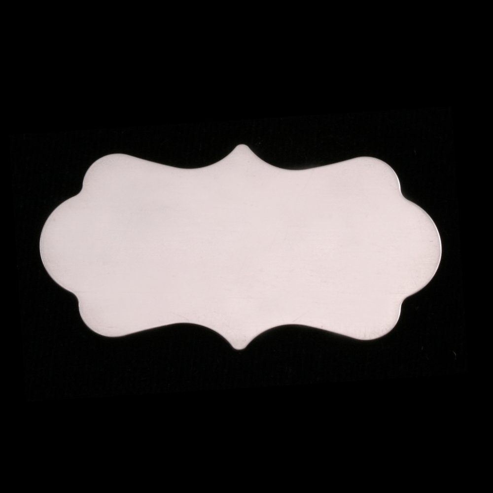 Metal Stamping Blanks Sterling Silver Mod Plaque, 40.3mm (1.59") x 22.1mm (.87"), 24g
